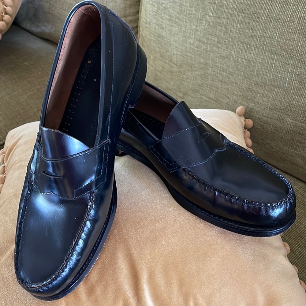 Men’s Bass size 14 EEE Black Leather Penny Loafer Weejuns gently used condition